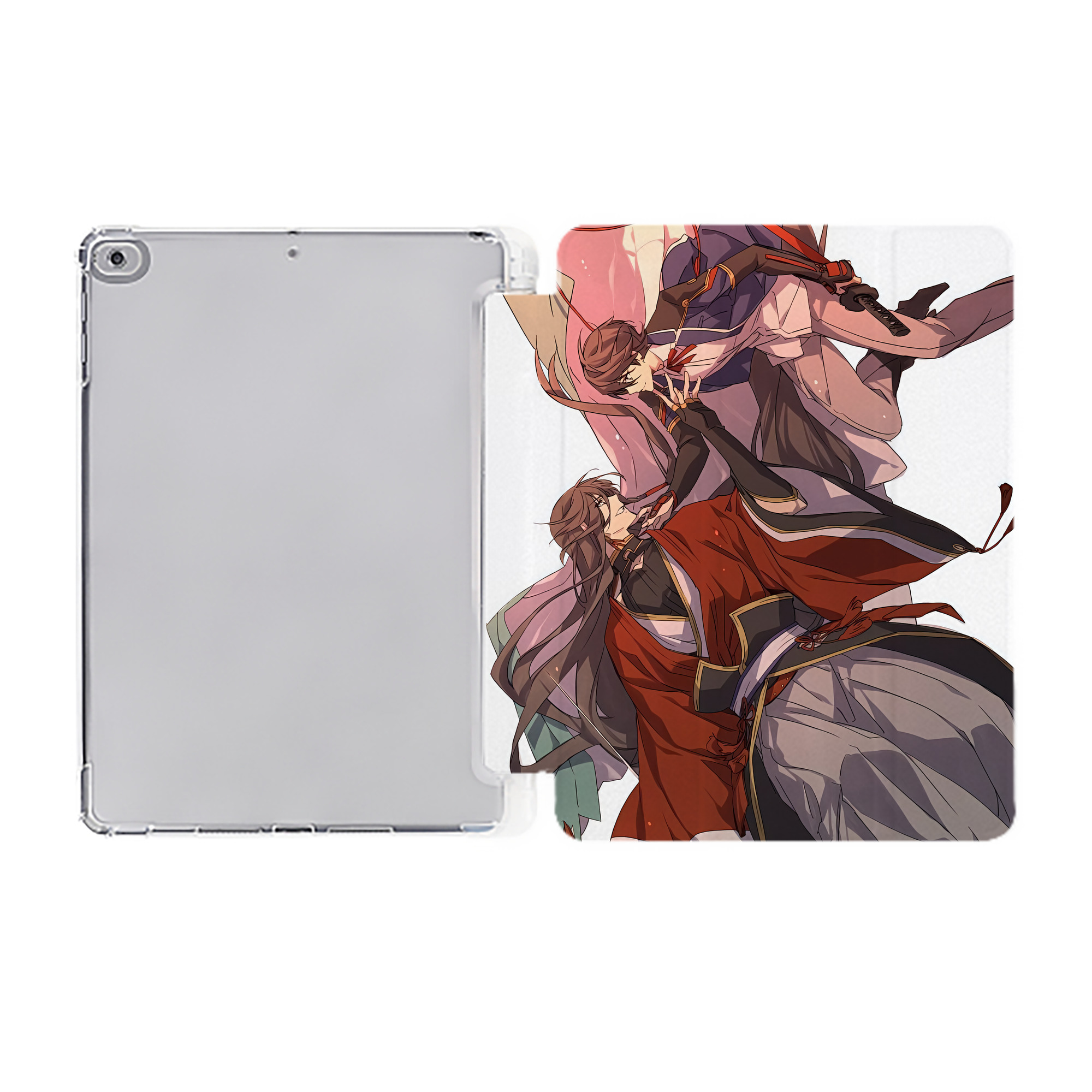 （画像用） 刀剣乱舞 Touken Ranbu IPad ケース ペン収納付き 三つ折りスタンド PUレザー×シリコン 対応機種9.5/10.5/10.9インチ